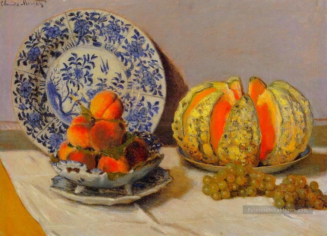 Nature morte avec Melon Claude Monet Peintures à l'huile